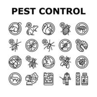 vetor de conjunto de ícones de tratamento de serviço de controle de pragas