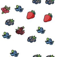 berry delicioso e padrão sem emenda de vetor de comida vitamínica