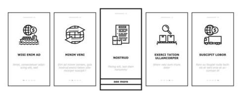 vetor de conjunto de ícones de integração logística de importação de exportação
