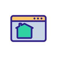 vetor de ícone on-line imobiliário. ilustração de símbolo de contorno isolado