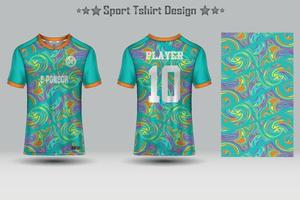 modelo de maquete de padrão geométrico de camisa de futebol abstrata design de camiseta esportiva vetor