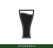 modelo de design de logotipo de vetor de ícone de garrafa e vidro