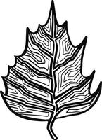 símbolo de ilustração de desenho de linha de árvore de planta de folha vetor