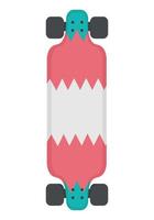 um longboard simples com um padrão de lousa elegante. clipart de doodle plano. todos os objetos são repintados. vetor