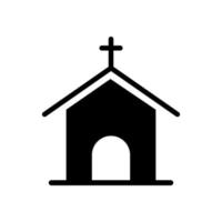 modelos de design de vetor de ícone de construção de igreja em fundo branco