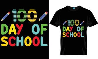 100 dias de design de camiseta escolar vetor