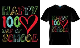 100 dias de design de camiseta escolar vetor