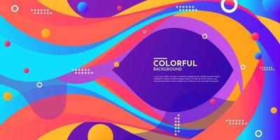 cartaz de fluxo colorido moderno. fundo de cor de forma líquida de onda vetor