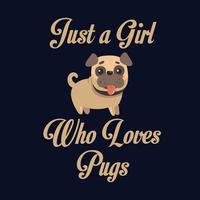 vetor de cachorro e design de camiseta de cachorro pugs, ilustrações de cachorro, camiseta engraçada de cachorro pugs