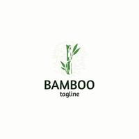 ilustração em vetor plana de modelo de design de ícone de logotipo de bambu