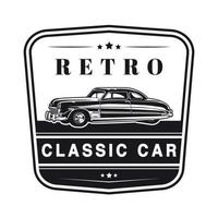 logotipo de distintivo de carro retrô e clássico vintage vetor