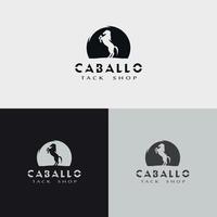 equitação e logotipo equestre cavalo caballo cavallo logotipo loja moda de cavalos vetor