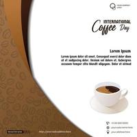 dia internacional do café, adequado para fundo de cartão, cartaz e banner. vetor