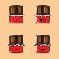 ilustração vetorial de emoji de chocolate fofo vetor