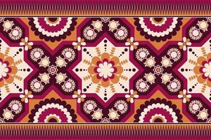 design de padrão sem costura tradicional de geometria étnica oriental para fundo, tapete, papel de parede, roupas, envoltório, batik, pano, ilustração vetorial de estilo bordado. vetor