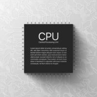 microchip. CPU do computador. microprocessador em fundo abstrato de design de placa de circuito impresso detalhado, ilustração vetorial vetor