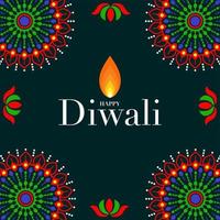 feliz diwali, deepavali ou dipavali o design plano de celebração do festival indiano. vetor