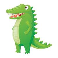 ilustração vetorial isolada de crocodilo sorridente dos desenhos animados com aparelho. vetor