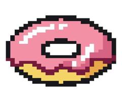 arte de pixel de donut vetor