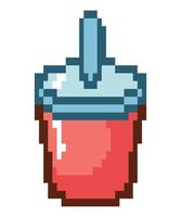 arte em pixel de copo de suco vetor