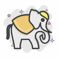 elefante ícone. relacionado ao símbolo da Tailândia. estilo cômico. design simples editável. ilustração simples. ícones de vetor simples. turismo de viagens do mundo. tailandês