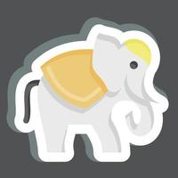 elefante adesivo. relacionado ao símbolo da Tailândia. design simples editável. ilustração simples. ícones de vetor simples. turismo de viagens do mundo. tailandês