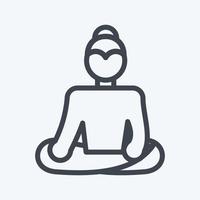 Buda ícone. relacionado ao símbolo da Tailândia. estilo de linha. design simples editável. ilustração simples. ícones de vetor simples. turismo de viagens do mundo. tailandês