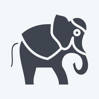 elefante ícone. relacionado ao símbolo da Tailândia. estilo de glifo. design simples editável. ilustração simples. ícones de vetor simples. turismo de viagens do mundo. tailandês