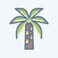 palmeira ícone. relacionado ao símbolo da Tailândia. estilo doodle. design simples editável. ilustração simples. ícones de vetor simples. turismo de viagens do mundo. tailandês