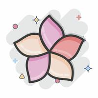 plumeria de ícone. relacionado ao símbolo da Tailândia. estilo cômico. design simples editável. ilustração simples. ícones de vetor simples. turismo de viagens do mundo. tailandês