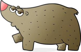 urso de desenho animado desenhado à mão livre vetor