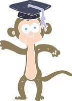 ilustração de cor lisa de macaco graduado vetor