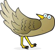 pássaro de desenho animado desenhado à mão livre vetor