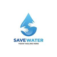 salve o logotipo da água. logotipo de cuidados com a água vetor