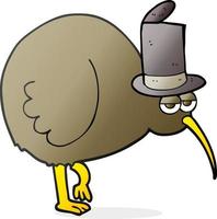 pássaro de kiwi de desenho animado desenhado à mão livre vetor