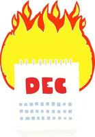 ilustração de cor lisa do calendário mostrando o mês de dezembro vetor