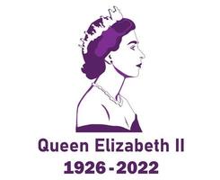 rainha elizabeth rosto jovem retrato roxo 1926 2022 britânico reino unido nacional europa país ilustração vetorial design abstrato vetor