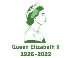 rainha elizabeth rosto jovem retrato verde 1926 2022 britânico reino unido nacional europa país ilustração vetorial design abstrato vetor