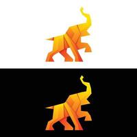 ilustração de logotipo vetorial elefante gradiente colorido estilo vetor