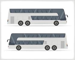 veículos de ônibus brancos de maquete vetor
