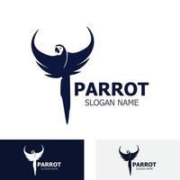 design de logotipo de papagaio, modelo criativo de animais de temas vetor