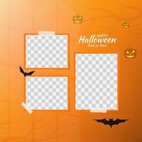 maquete de moldura de papel fotográfico de halloween vetor