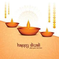 lindo cartão feliz diwali celebração feriado fundo vetor
