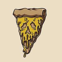 desenho de streetwear de caveira de pizza vetor