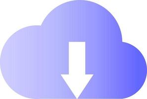 carga de nuvem simples ou ilustração vetorial de download para backup de ícone, sinal ou símbolo vetor