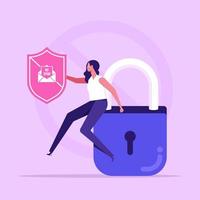 conceito de filtro de spam. ilustração de conceito de tecnologia anti malware e phishing vetor