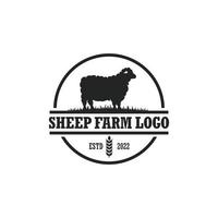 vetor de logotipo de fazenda de ovelhas. logotipo da fazenda de gado