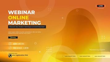 modelo de banner de marketing online de webinar vetor