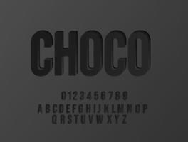 efeito de texto estilo chocolate fácil de editar vetor