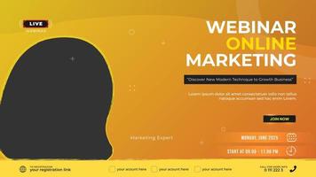 modelo de banner de marketing online de webinar vetor